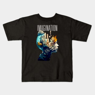 Imagination: The Dance of Imagination Where Wonders Are Born on a Dark Background Kids T-Shirt